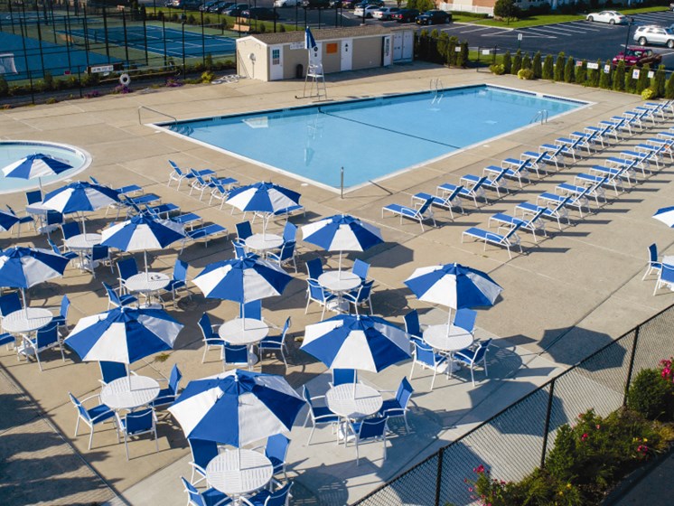 Colony Park Pool and Sundeck with Lounge Chairs at Colony Park, New York